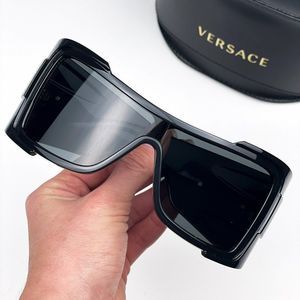 Versace VE4451 GB1/87  Sunglasses Black Dark Grey Wraparound Unisex